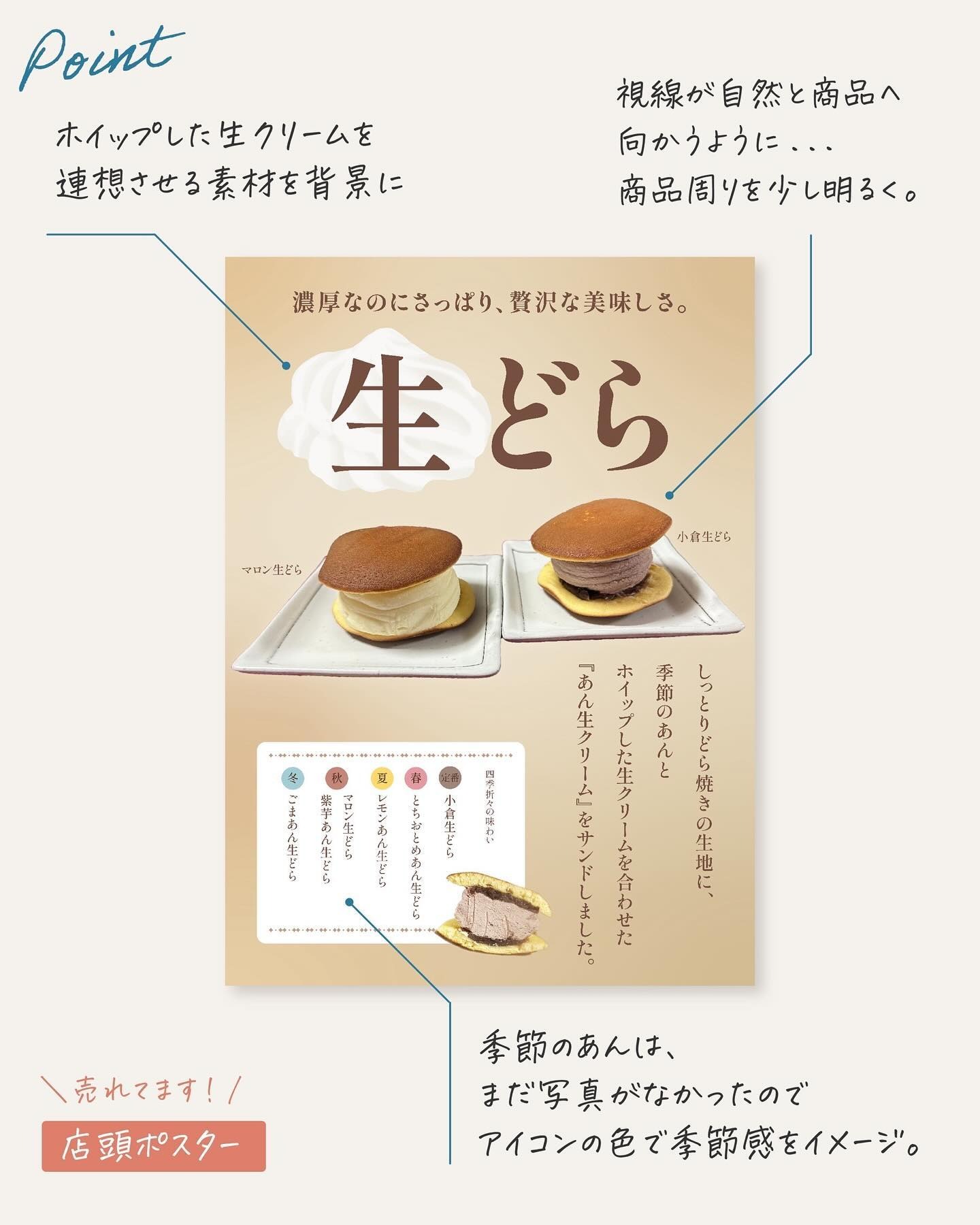 生どら店頭ポスターのデザイン解説